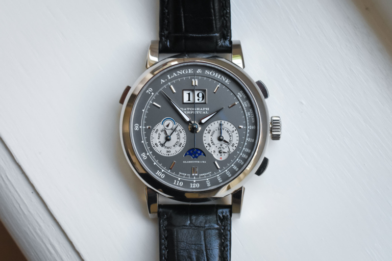 A Lange Sohne Datograph Pertual White Gold Grey Dial
