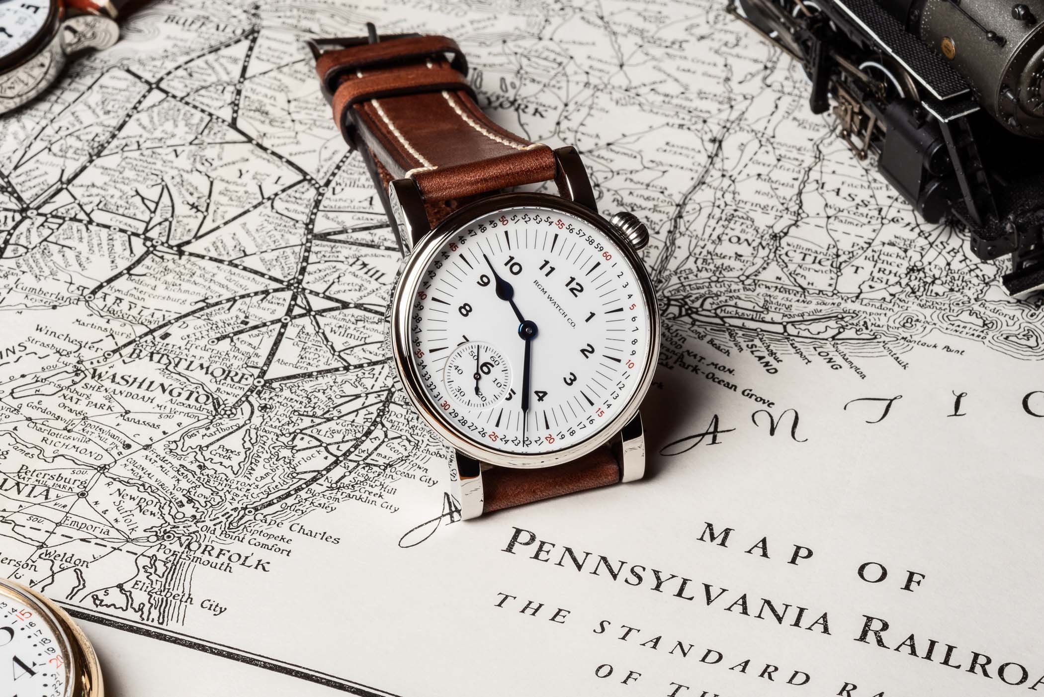 RGM Model 222-RR railroad Montgomery Marginal Minute Dial - american-made watch