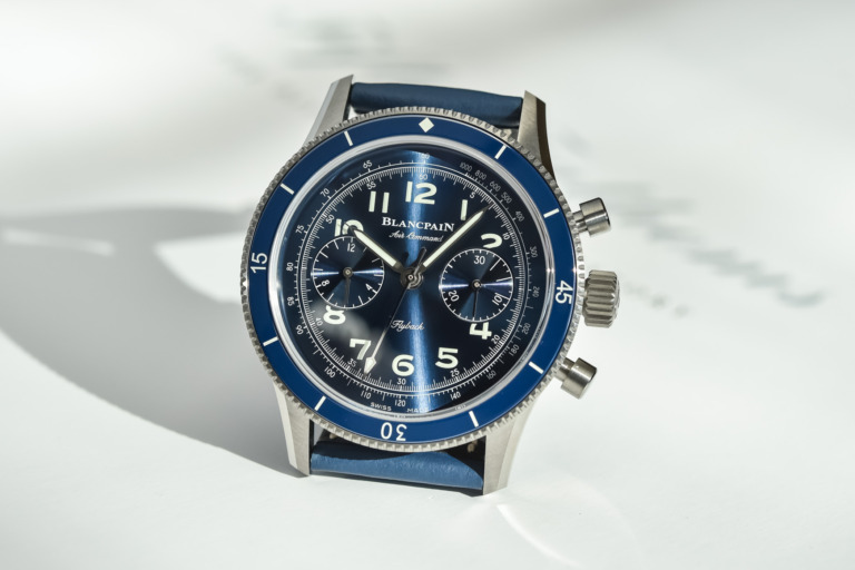 Blancpain Air Command Flyback Chronograph Titanium Blue Dial AC02-12B40-63