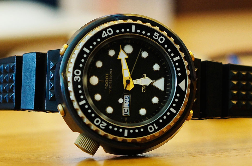Seiko Spring Drive Golden Tuna - SBDB008 - Monochrome Watches