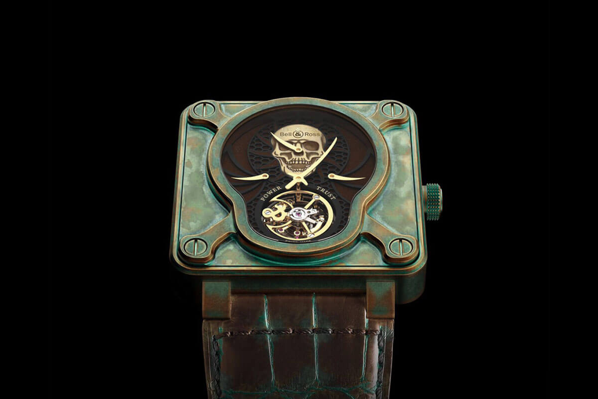 skeleton unique vintage dress Ross Bell Only Tourbillon 2015 Skull Unique Watch BR01 Bronze &