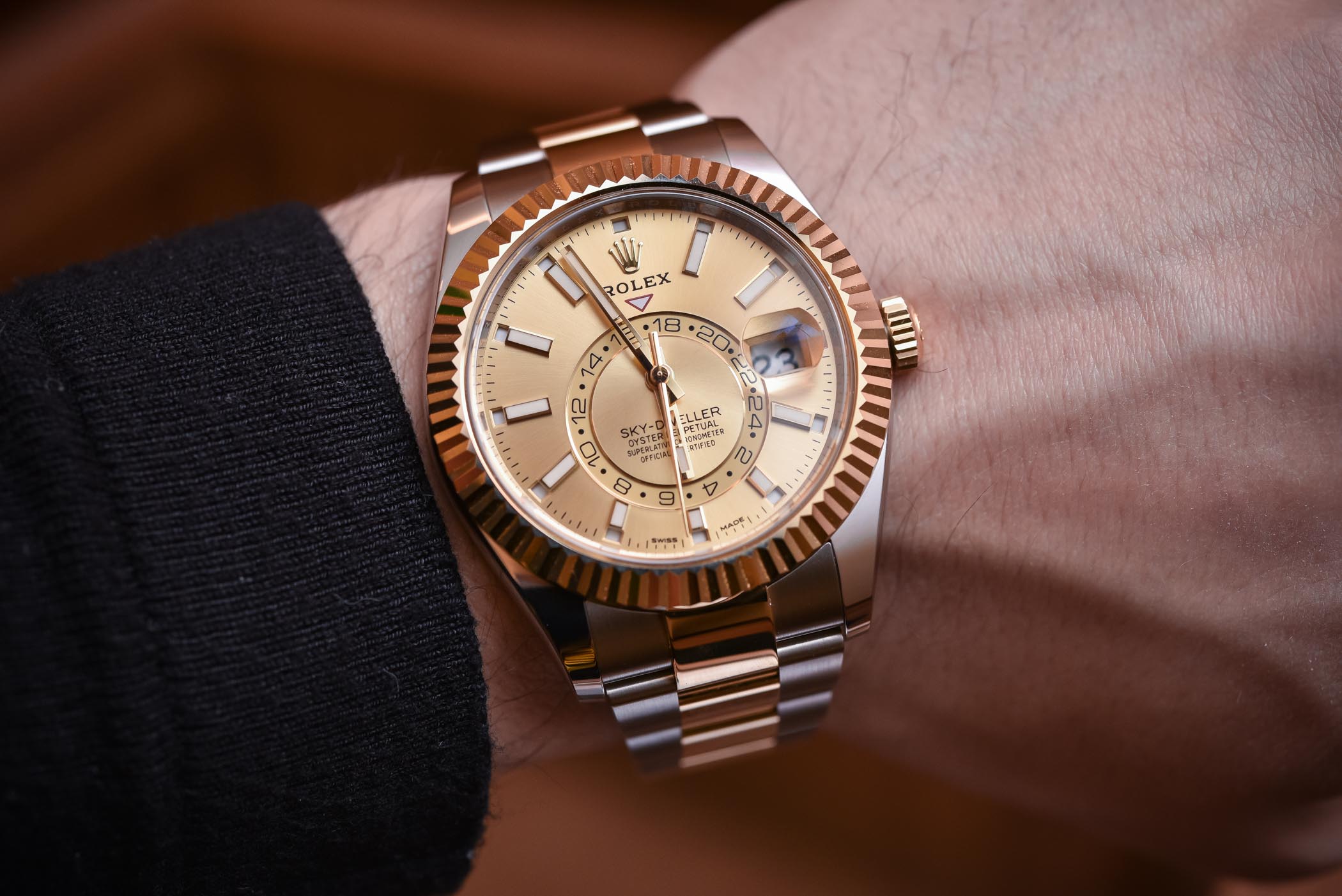 rolex sky dweller two tone for sale