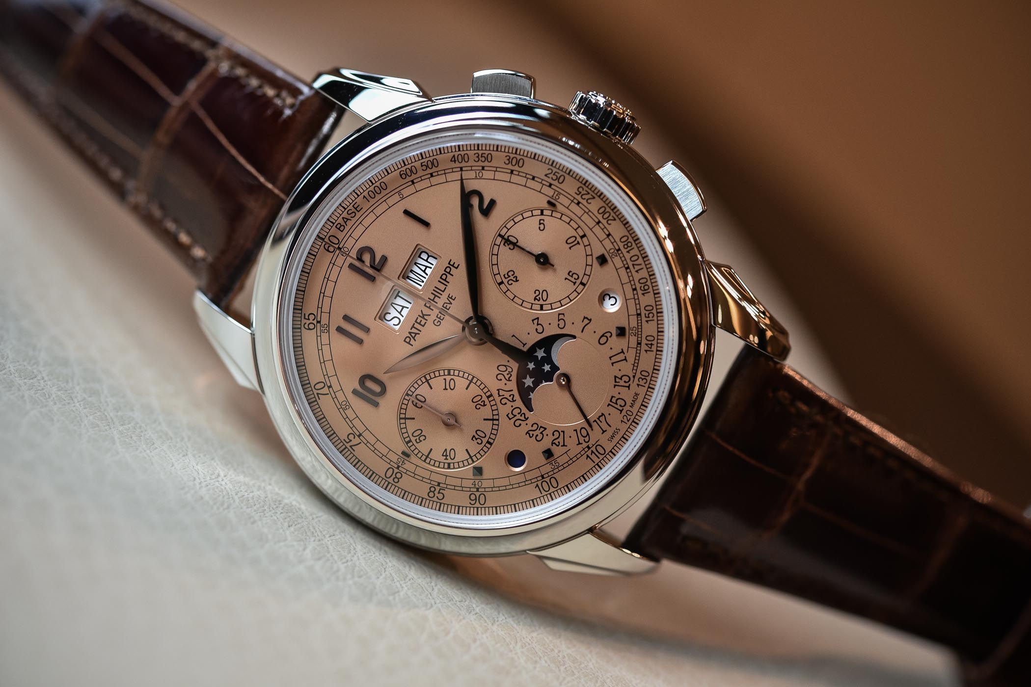 Patek Philippe 5270P Perpetual Calendar Chronograph Platinum Salmon 