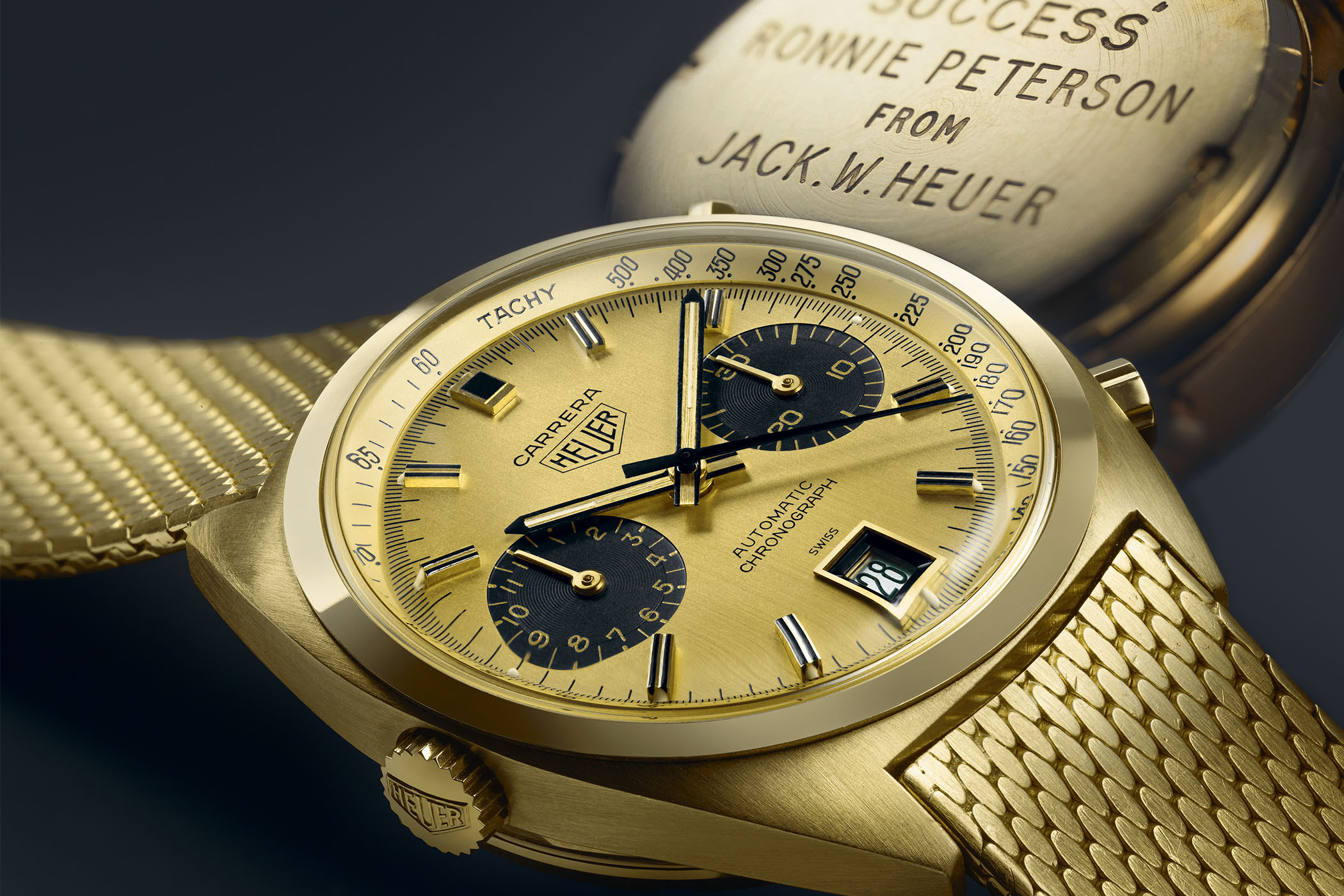 Ronnie Peterson orginal gold heuer carrera 1158 CHN