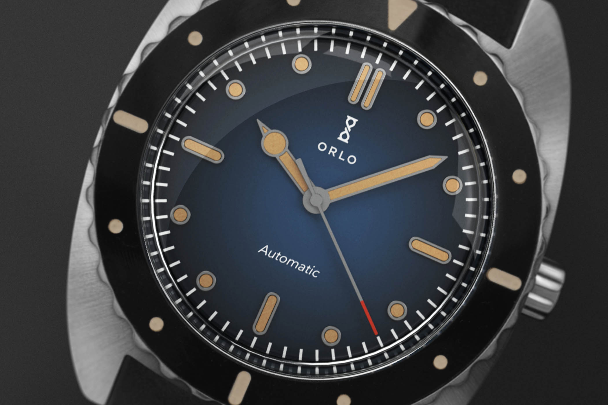 orlo ticonite automatic diver s watch wth scratchproof titanium case