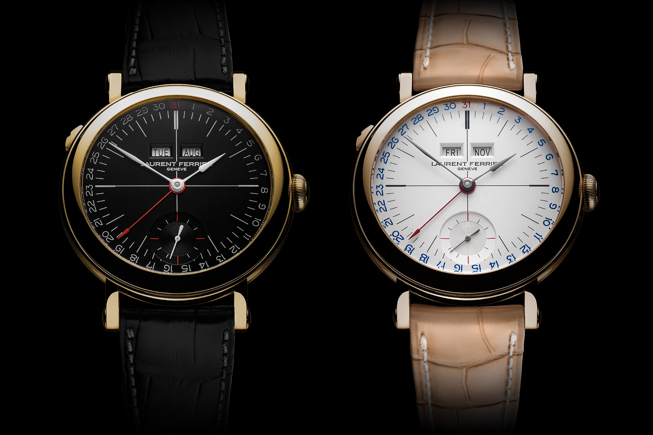 Laurent Ferrier Galet Annual Calendar School Piece Opaline Black and White - SIHH 2019