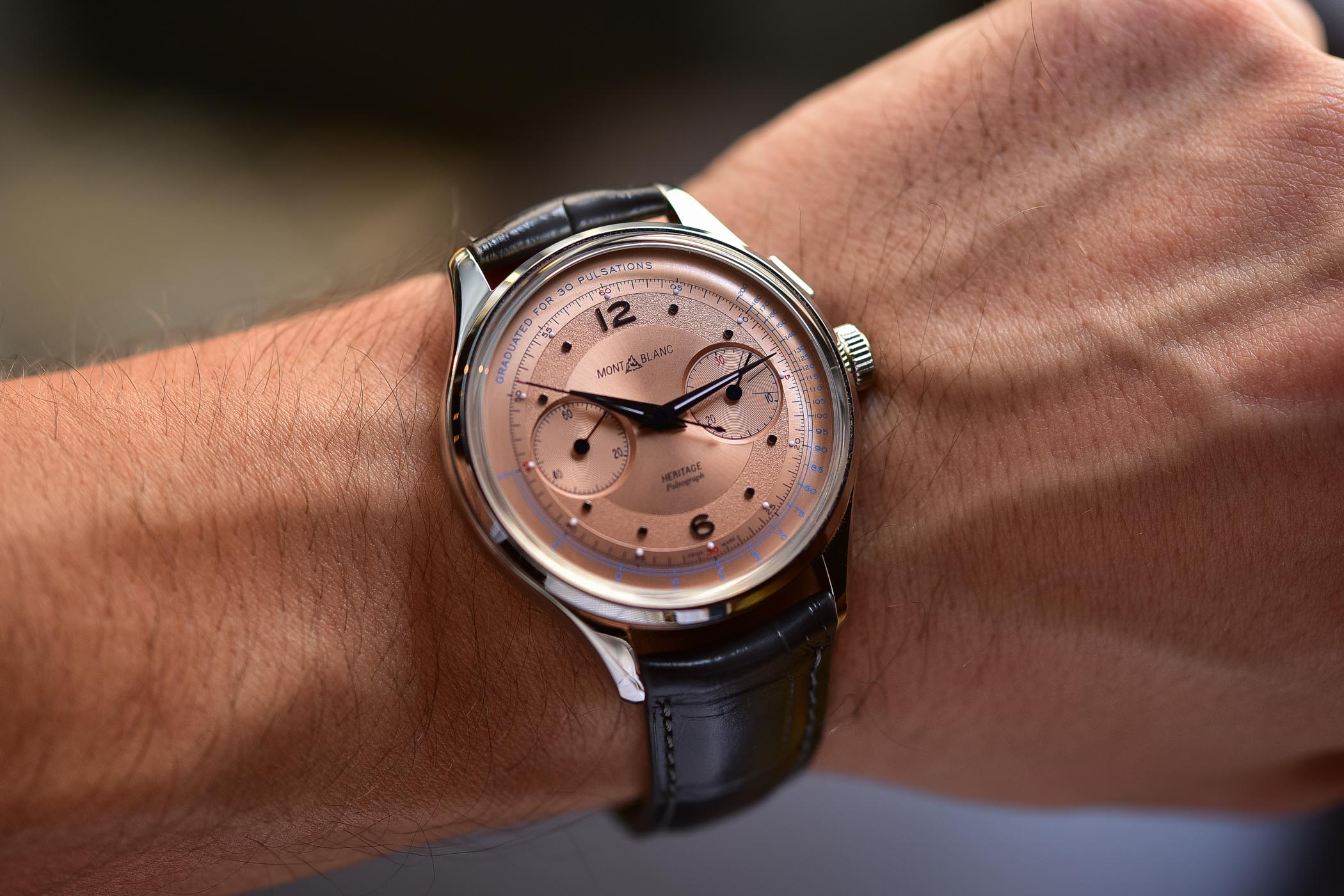 Montblanc Heritage Pulsograph Minerva Movement And Gorgeous Salmon 