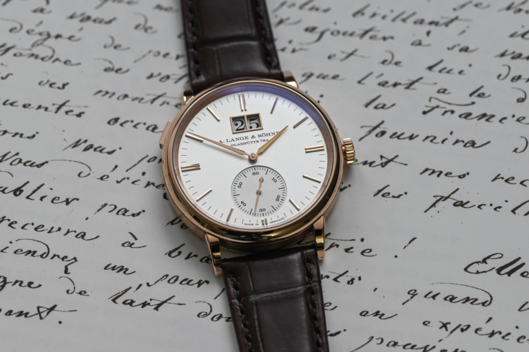 A. Lange & Söhne Saxonia Outsize Date Pink Gold Silver Dial 381.032